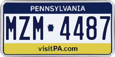 PA license plate MZM4487