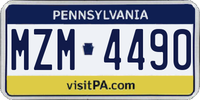 PA license plate MZM4490