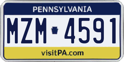 PA license plate MZM4591