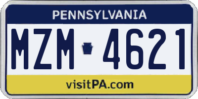 PA license plate MZM4621