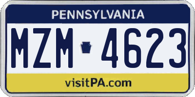PA license plate MZM4623