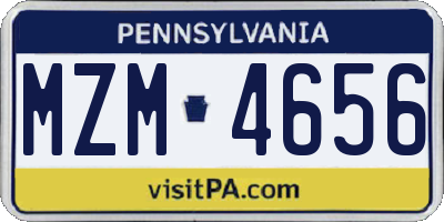 PA license plate MZM4656