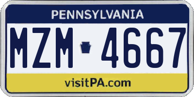 PA license plate MZM4667