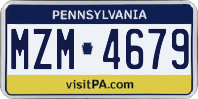 PA license plate MZM4679