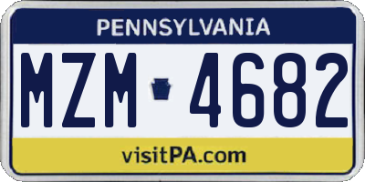 PA license plate MZM4682
