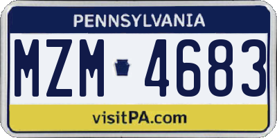 PA license plate MZM4683