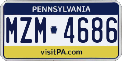 PA license plate MZM4686