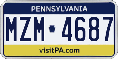 PA license plate MZM4687