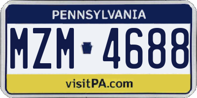 PA license plate MZM4688