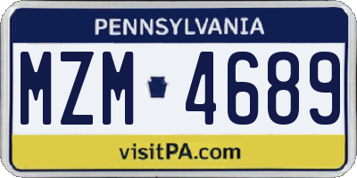 PA license plate MZM4689