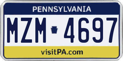 PA license plate MZM4697