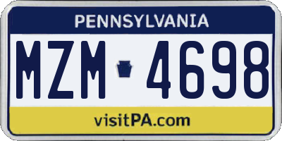 PA license plate MZM4698