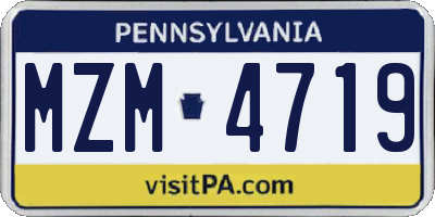 PA license plate MZM4719