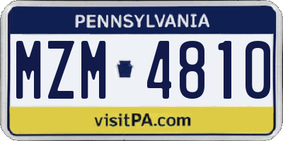 PA license plate MZM4810