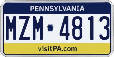 PA license plate MZM4813