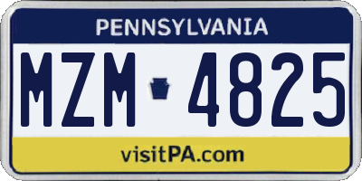 PA license plate MZM4825