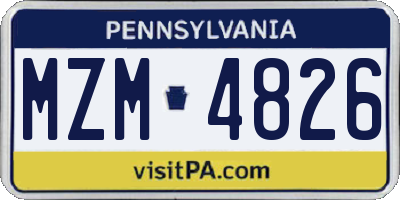 PA license plate MZM4826