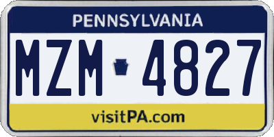 PA license plate MZM4827