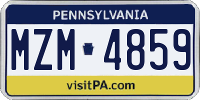 PA license plate MZM4859
