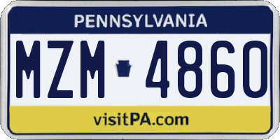 PA license plate MZM4860