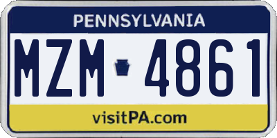 PA license plate MZM4861
