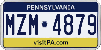 PA license plate MZM4879