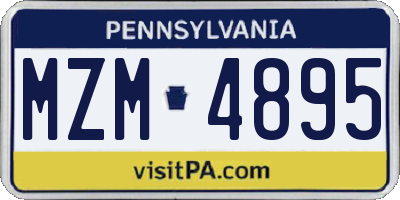 PA license plate MZM4895