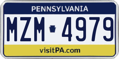 PA license plate MZM4979