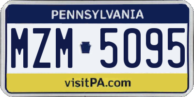 PA license plate MZM5095