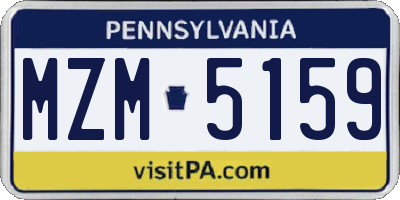 PA license plate MZM5159