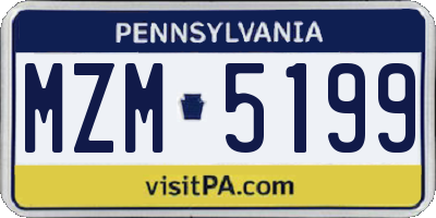 PA license plate MZM5199