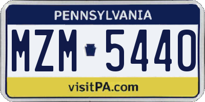 PA license plate MZM5440