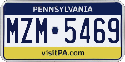 PA license plate MZM5469