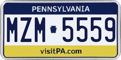 PA license plate MZM5559