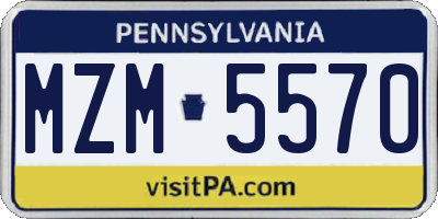 PA license plate MZM5570