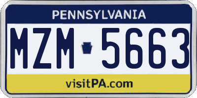 PA license plate MZM5663