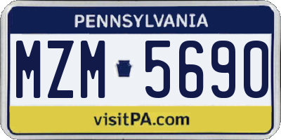 PA license plate MZM5690