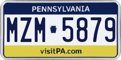 PA license plate MZM5879
