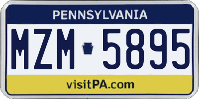 PA license plate MZM5895