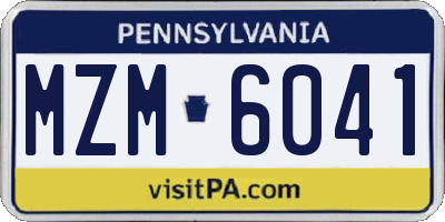 PA license plate MZM6041