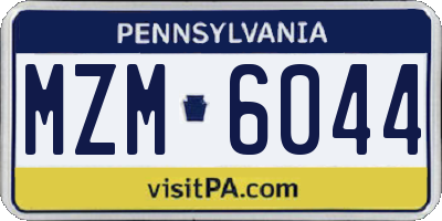 PA license plate MZM6044