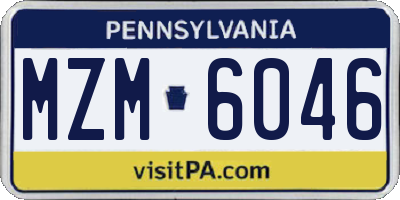 PA license plate MZM6046