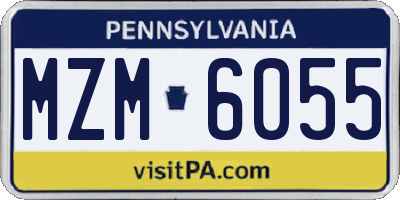 PA license plate MZM6055