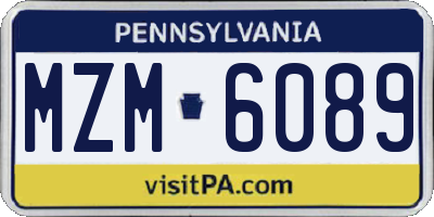 PA license plate MZM6089
