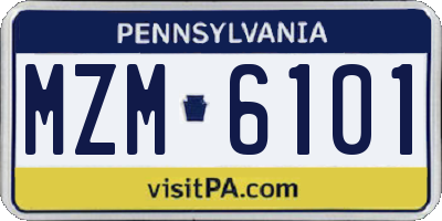 PA license plate MZM6101