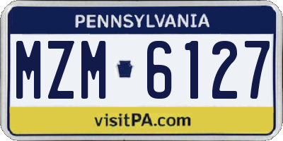 PA license plate MZM6127