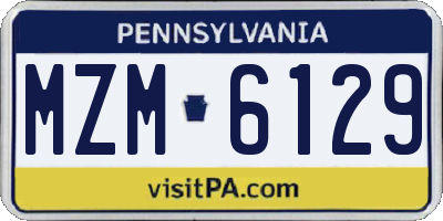 PA license plate MZM6129