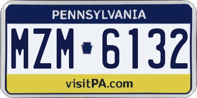 PA license plate MZM6132