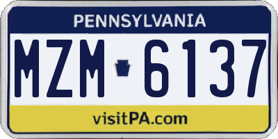 PA license plate MZM6137