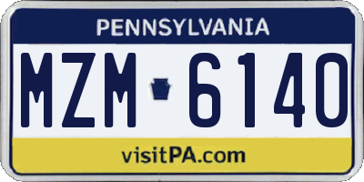 PA license plate MZM6140